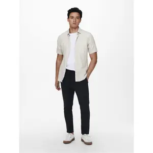 Camisa de lino liso Only & Sons Caiden image-3