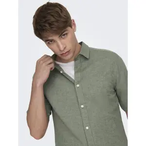 Camisa Only & Sons Caiden Solid Linen image-5