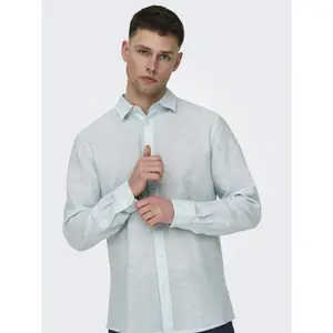 Camisa de manga larga Only & Sons Caiden Solid Linen image-3