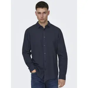 Camisa de manga larga Only & Sons Caiden Solid Linen image-3
