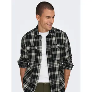Sobrecamisa de cuadros de algodón Only & Sons Milo image-5