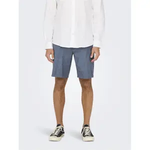 Pantalones cortos de algodón y lino Only & Sons Mark 0011 image-2