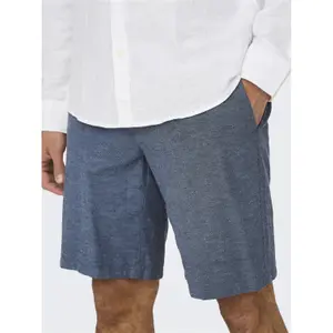 Pantalones cortos de algodón y lino Only & Sons Mark 0011 image-4