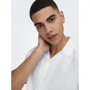 Camisa Only & Sons Caiden Solid Resort Linen image-5