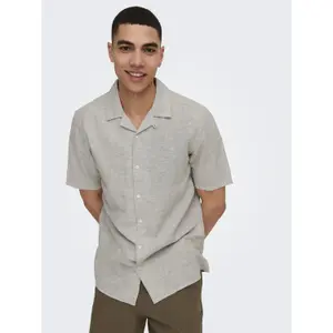 Camisa Only & Sons Caiden Solid Resort Linen image-3
