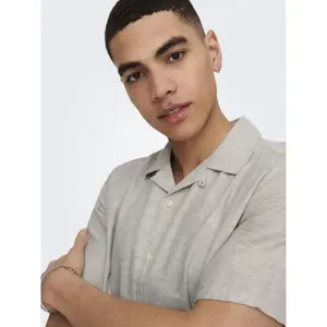 Camisa Only & Sons Caiden Solid Resort Linen image-5