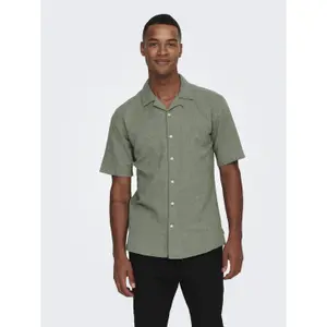 Camisa Only & Sons Caiden Solid Resort Linen image-2