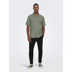 Camisa Only & Sons Caiden Solid Resort Linen image-1