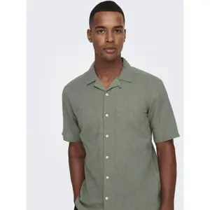 Camisa Only & Sons Caiden Solid Resort Linen image-3
