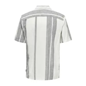 Camisa Only & Sons Caiden Stripe Linen Resort image-3