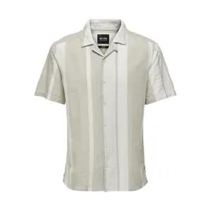 Camisa Only & Sons Caiden Stripe Linen Resort image-0