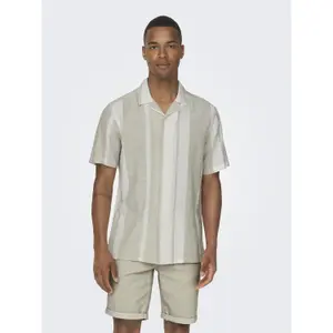 Camisa Only & Sons Caiden Stripe Linen Resort image-2