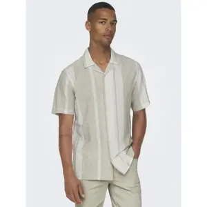 Camisa Only & Sons Caiden Stripe Linen Resort image-3