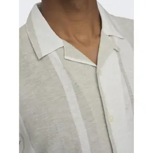 Camisa Only & Sons Caiden Stripe Linen Resort image-5