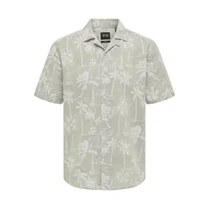 Camisa Only & Sons Caiden Resort AOP Linen image-0
