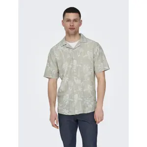 Camisa Only & Sons Caiden Resort AOP Linen image-2