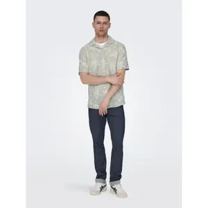 Camisa Only & Sons Caiden Resort AOP Linen image-1