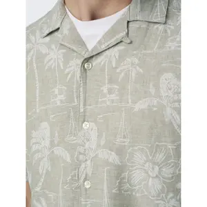 Camisa Only & Sons Caiden Resort AOP Linen image-5