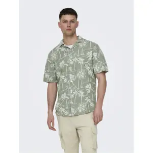 Camisa Only & Sons Caiden Resort AOP Linen image-2
