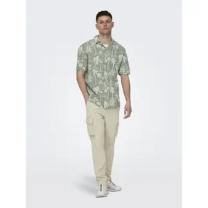 Camisa Only & Sons Caiden Resort AOP Linen image-1