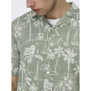 Camisa Only & Sons Caiden Resort AOP Linen image-5