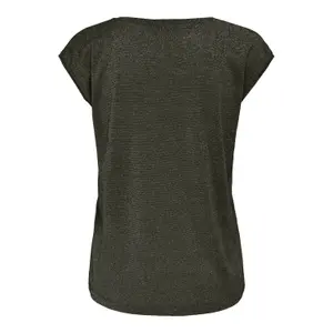 T-shirt de lurex feminino com decote em v Only Silvery image-2