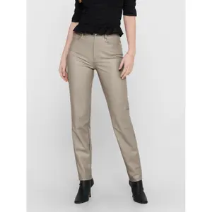 Hochtaillierte Kunstlederhose Frau Only Emily image-1