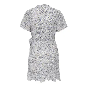 Robe courte portefeuille manches courtes tissée femme Only Onlcarly image-1