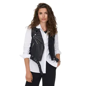 Mouwloze kunstleren jas voor vrouwen Only Vera image-3