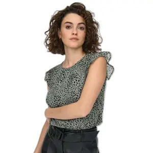 Camiseta con volantes para mujer Only Ann Star image-4