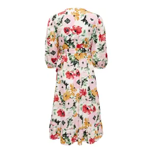 3/4-lang vævet midi wrap-kjole til kvinder Only Olivia image-2