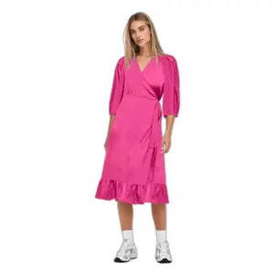 Vestido cruzado tejido 3/4 Only Olivia image-1