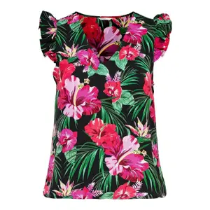 Dames v-hals top Only onllinda capsleeve image-0