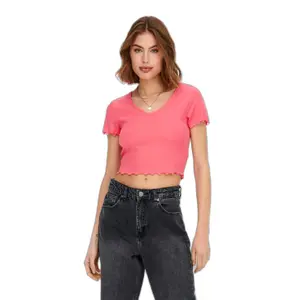 Women's short sleeve v-neck top Only onlkika image-1