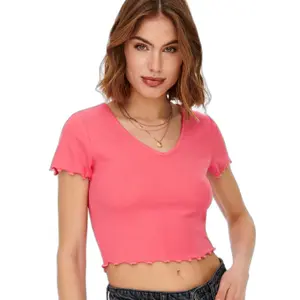 Women's short sleeve v-neck top Only onlkika image-3