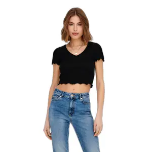 Women's short sleeve v-neck top Only onlkika image-3