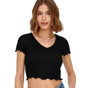 Women's short sleeve v-neck top Only onlkika image-1