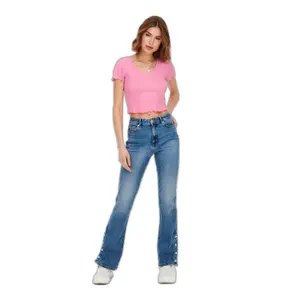 Women's short sleeve v-neck top Only onlkika image-4
