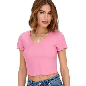 Women's short sleeve v-neck top Only onlkika image-3