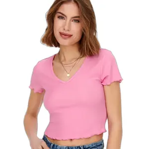 Women's short sleeve v-neck top Only onlkika image-2