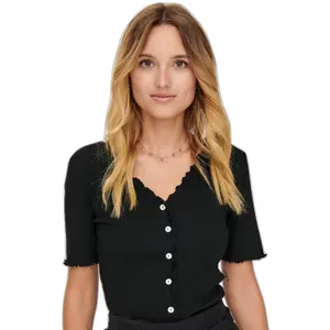 Kurzärmeliges Button-Down-Oberteil für Frauen Only onllaila image-2