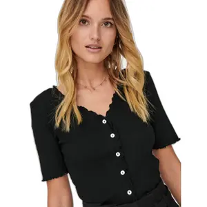 Kurzärmeliges Button-Down-Oberteil für Frauen Only onllaila image-5