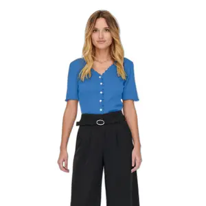 Women's short sleeve button down top Only onllaila image-1