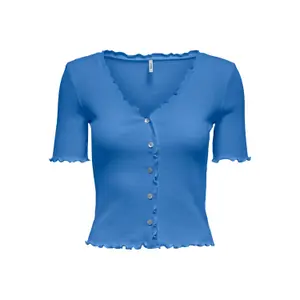 Women's short sleeve button down top Only onllaila image-0