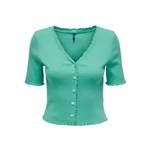 Women's short sleeve button down top Only onllaila image-0