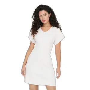 Vestido de punto con cuello de pico para mujer Only Leelo image-1