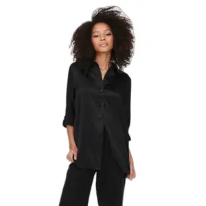 Loose woven satin shirt for women Only Onlvictoria image-1