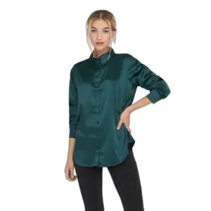 Loose woven satin shirt for women Only Onlvictoria image-2