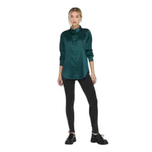 Loose woven satin shirt for women Only Onlvictoria image-1