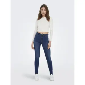 Calças de ganga skinny de cintura alta para mulher Only Rose image-1